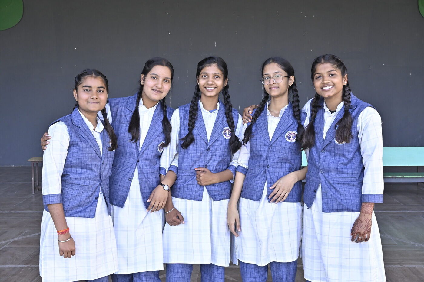 Senior students in GNPS uniform pose together